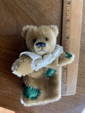 VINTAGE Artist 4.5” BROWN BEAR GENUINE MOHAIR HAND PUPPET PLUSH Adorable!
