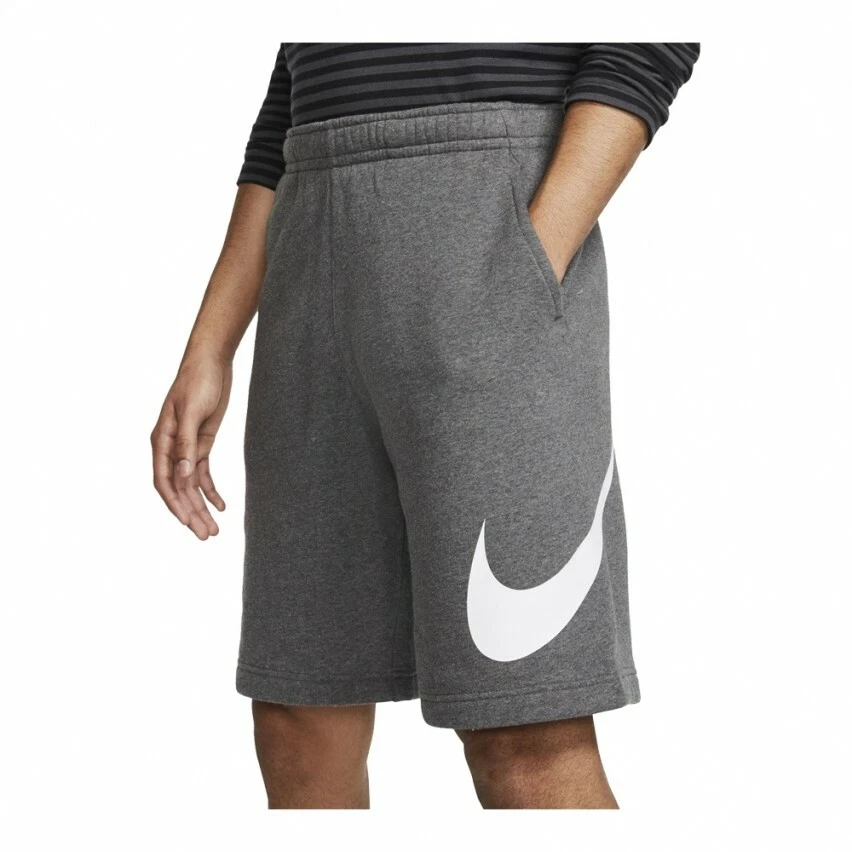 Men's Size Small Nike NSW Sportswear Club Graphic Fleece Shorts Grey BV2721-071