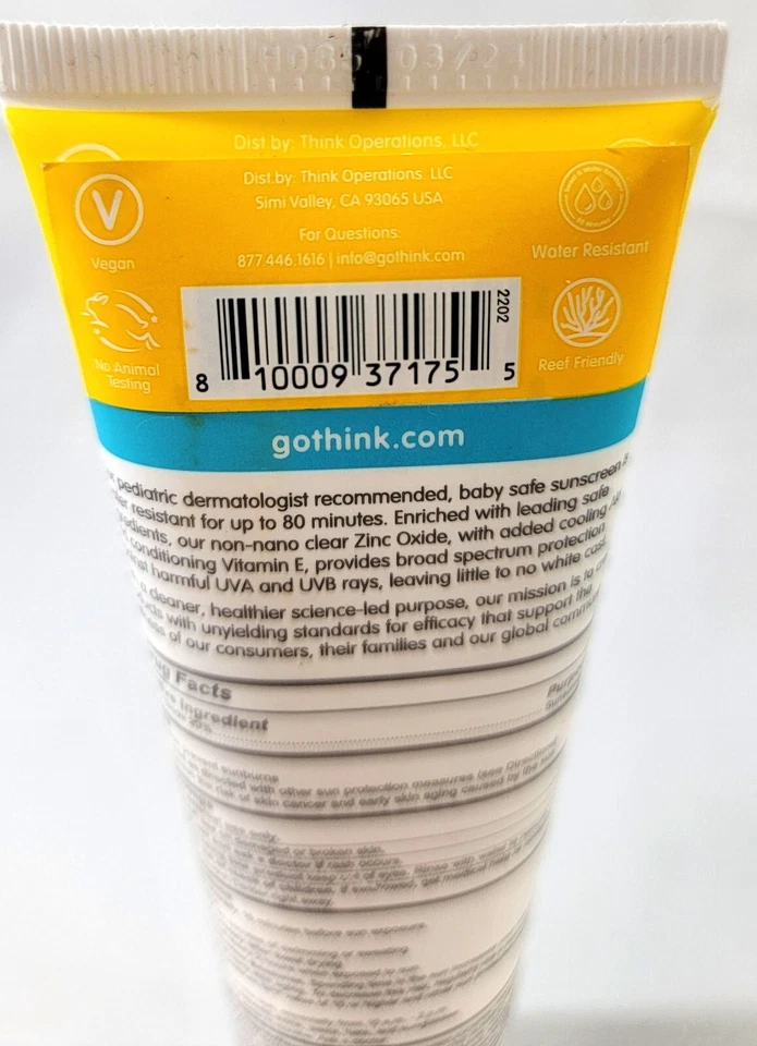 ¡NUEVO! Protector solar Think Thinkbaby FPS 30 TRANSPARENTE zinc 3 fl oz 89 ml Exp. 03/2024 Foto 3 de 4