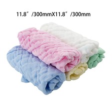 5Pcs Soft Cotton Towels Newborn Baby Face Muslin Squares Cloths Nappy Bibs Wipes