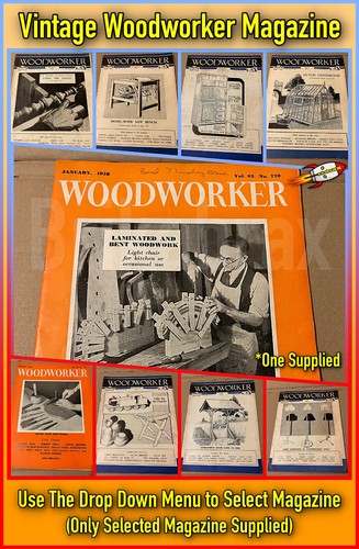 Vintage Woodworker Magazine 1950s Wood Working Carpentry Magazine (Select Item) - Imagen 1 de 37