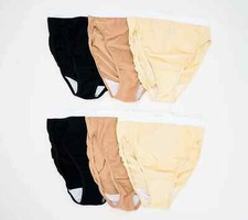 Breezies Original Cotton Hi-Cut Panties Size 15 A632207 Set of 6 Basic Pack