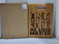 NEW *NO LIVES MATTER* JASON CHUCKY + LARGE BAMBOO CUTTING BOARD LASER ENGRAVED