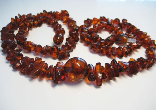 Genuine Cognac Amber Beautiful Baltic Amber Necklace 21 in !!! - Picture 2 of 3