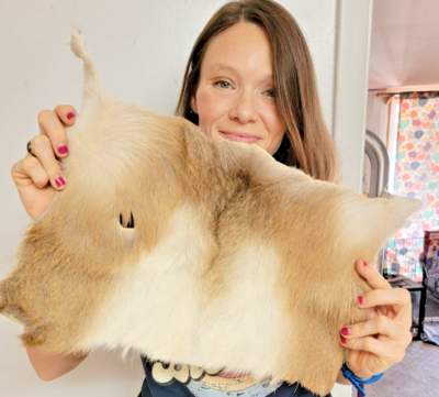 #ad #ad White Tail Deer Hide Hair on Hide Full Tanned Skin leather real fur taxidermy #8 $67.95