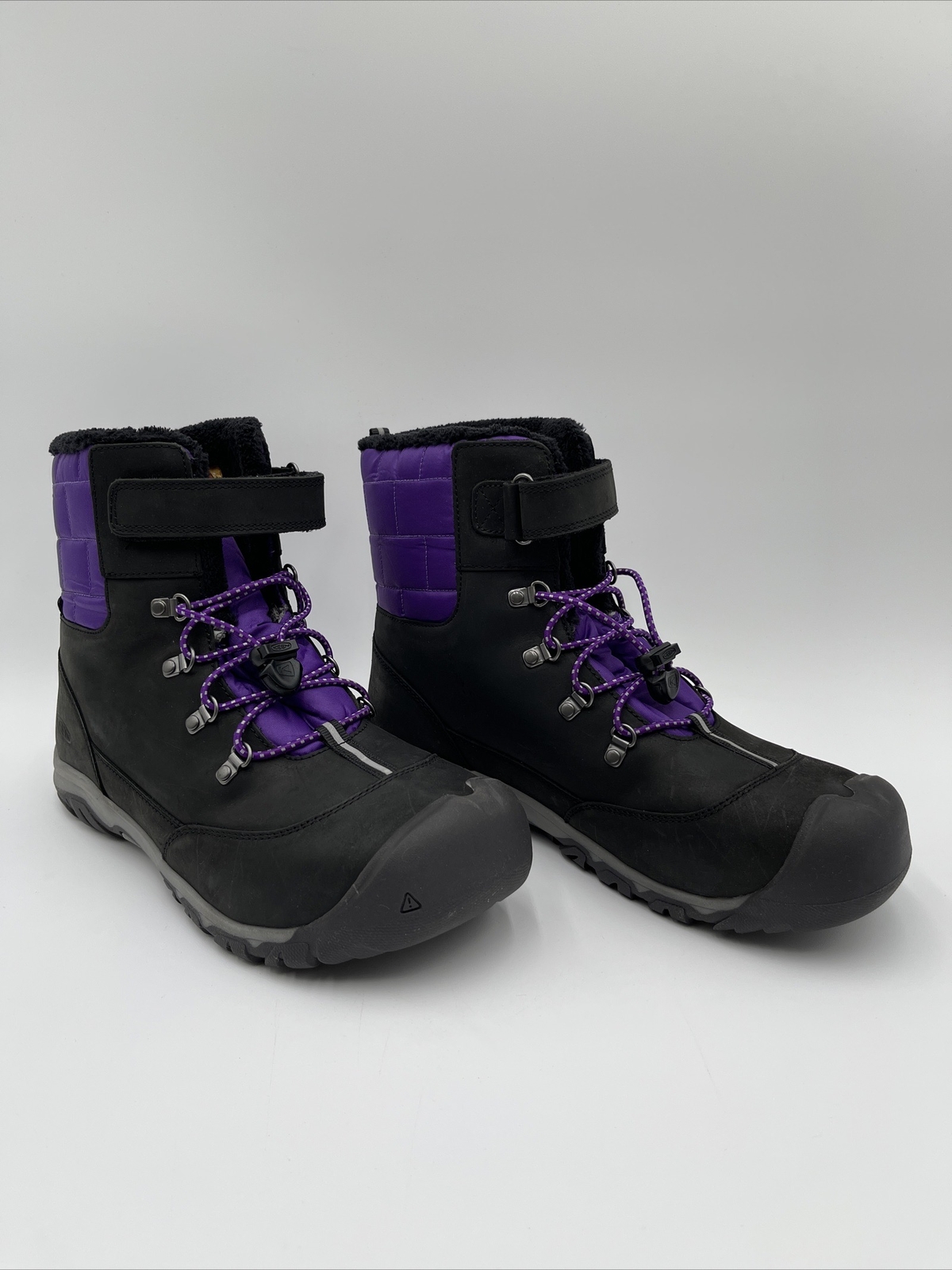 KEEN Stivali da Neve Unisex Bambino Greta Media Altezza Impermeabili Nero Viola Taglia 7