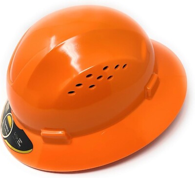 4 Points Orange  Full Brim Hard Hat with with Fas-trac Suspension