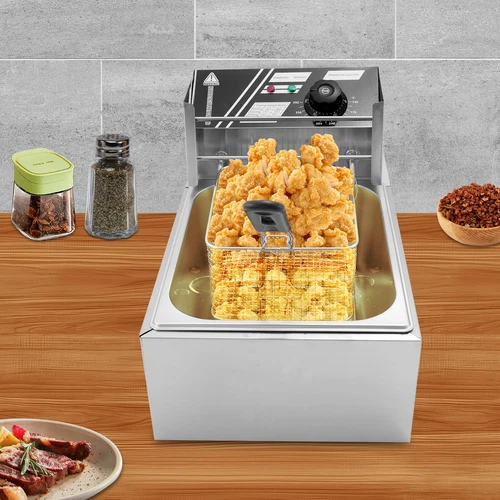 Electric Deep Fryer w/Baskets 11L Stainless Steel Commercial Double Fryer 2500W
