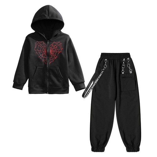Kids Boys Girls Dance Outfits Youth Sweatshirt And Pants Stage Performance Jazz - Picture 21 of 51