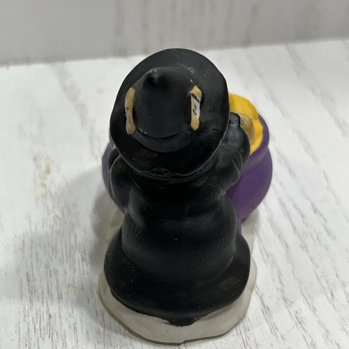 Set Of 2 Vtg Halloween Bear Witch Taper Candle Holder & Candle Topper Ghost(b-w) - Picture 9 of 13