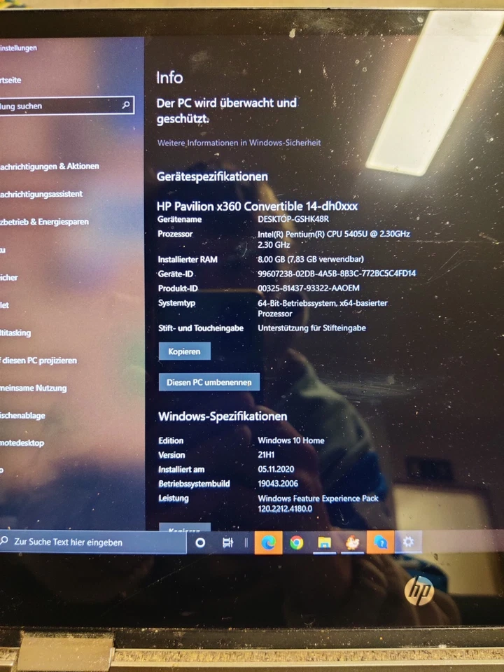 HP pavilion x360 convertible Laptop 14-dh0xxx 14" Zoll - Bild 3 von 4