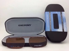 COCOONS Amber Polarized Sunglasses/Eyeglasses Over Rx Clip-on REC 15-48 Bronze