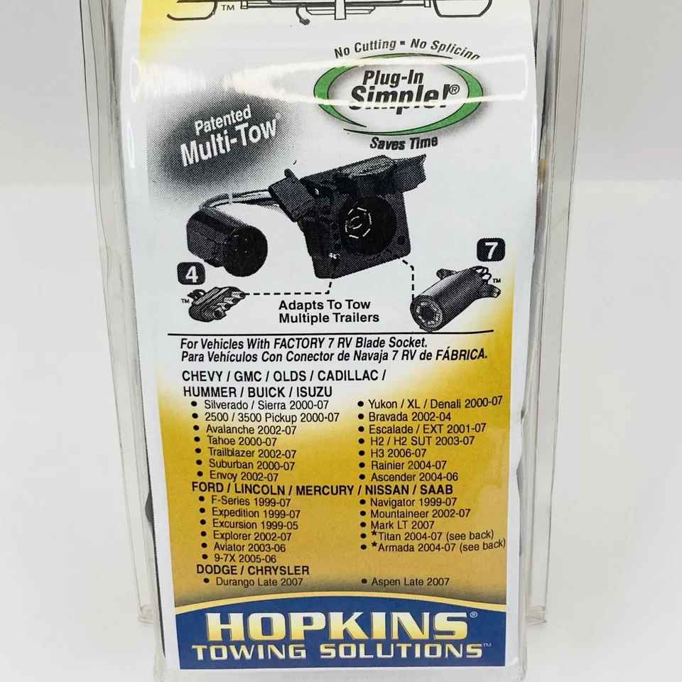 Hopkins Vehicle EZ Plug Wiring Kit 7 Blade & 4 Flat GM, FORD, Dodge Kit 40955 - Image 3 of 4