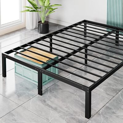 14 Inch Heavy Duty Metal Platform Bed Frame Queen Size Sturdy Steel Slat Support