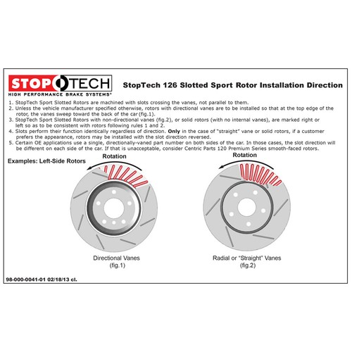 StopTech 126.39035SL Front Left Slotted Brake Rotor for 2004-2007 Volvo S60 V70 - Picture 6 of 8
