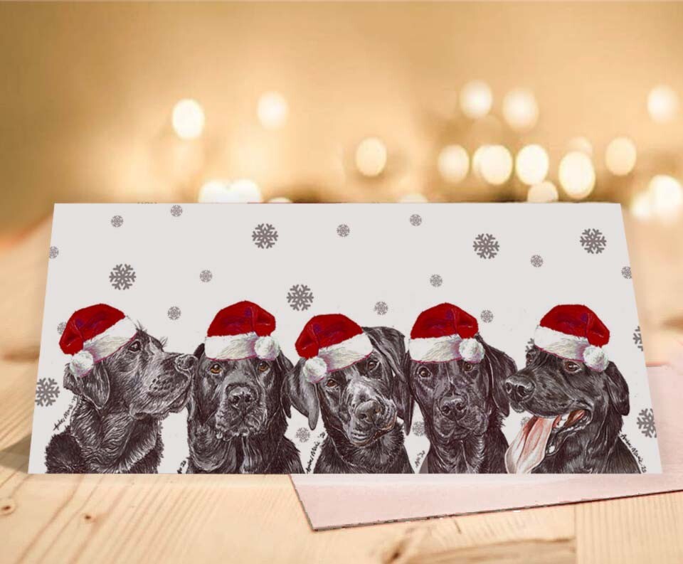 Single Luxury Long Black Labrador Christmas Card Gift/Present Dog eBay