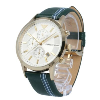 EMPORIO ARMANI Chrono Herrenuhr mit Datum und vergoldetem Gehäuse. Neu 399,00 