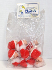 Vintage Lot 12 Craft Mrs Santa Claus Plastic Heads NIP
