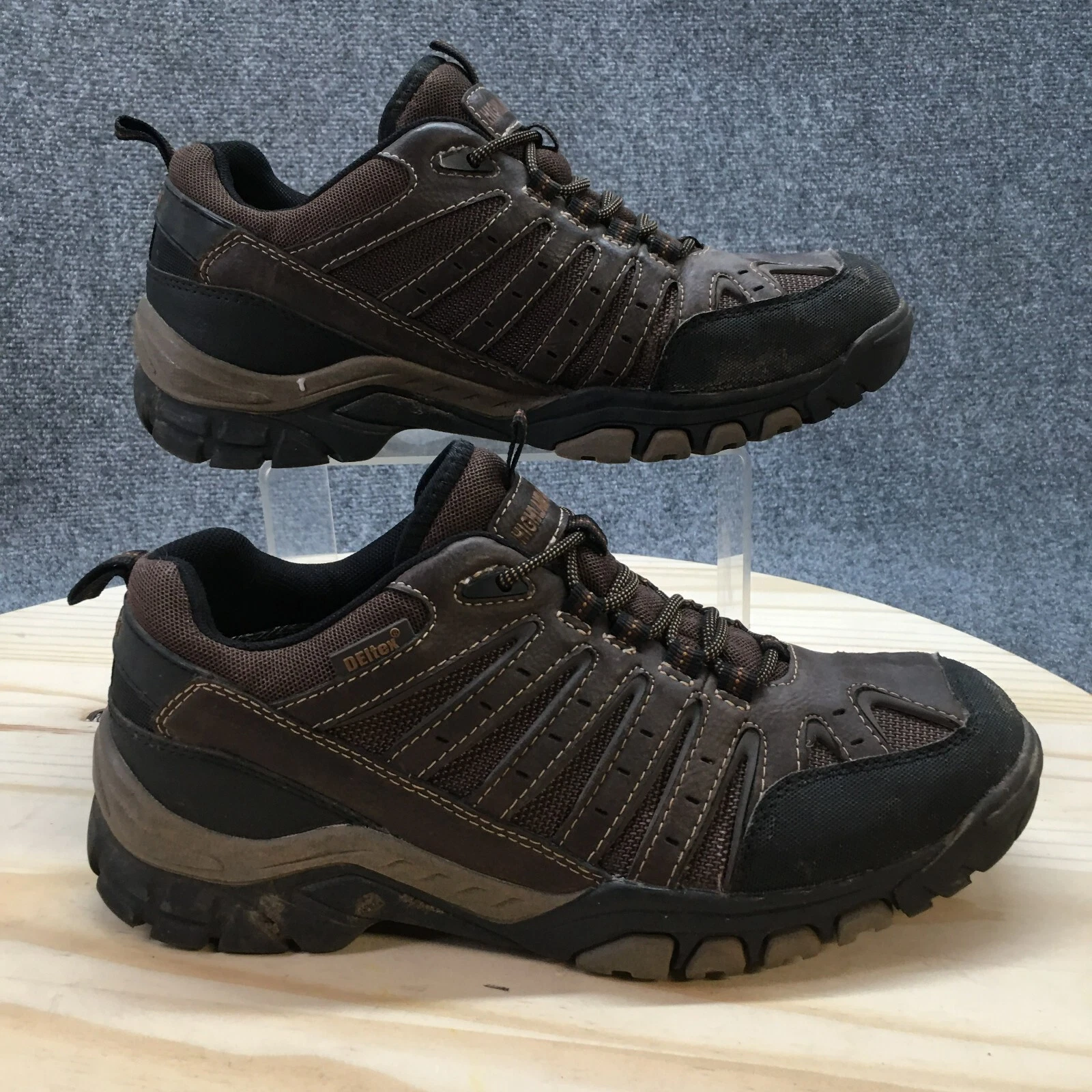 Highland Creek Hiking Boots Mens 8 Apex 2 Brown Faux Leather Lace Up Round Toe