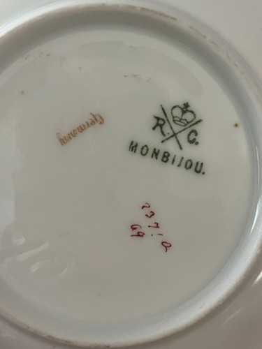 ANTIQUE ROSENTHAL RC GERMANY SANSSOUCI MONBIJOU DEMITASSE FLORAL CUP SAUCER SET - Picture 15 of 15