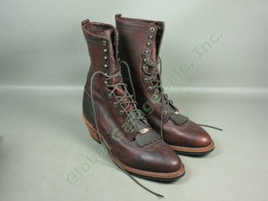 Near-Mint-Chippewa-Bison-Stampede-Leather-Boots-29553-USA-Steel-Shank-14-D