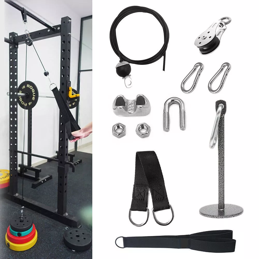 Pulley Cable Workout Gym System Loading Pin Lifting Triceps Rope Machine DIY