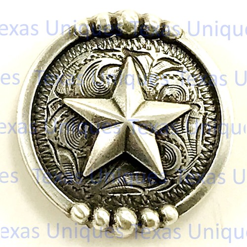10-Piece Antique Silver Western Star Conchos - 2.8cm Rivetback For Belts, Hats, Jackets 12 thumbnail image