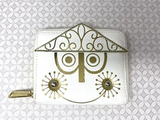 Disney Parks Loungefly Its A Small World Clock White Gold Zip Wallet Well Used