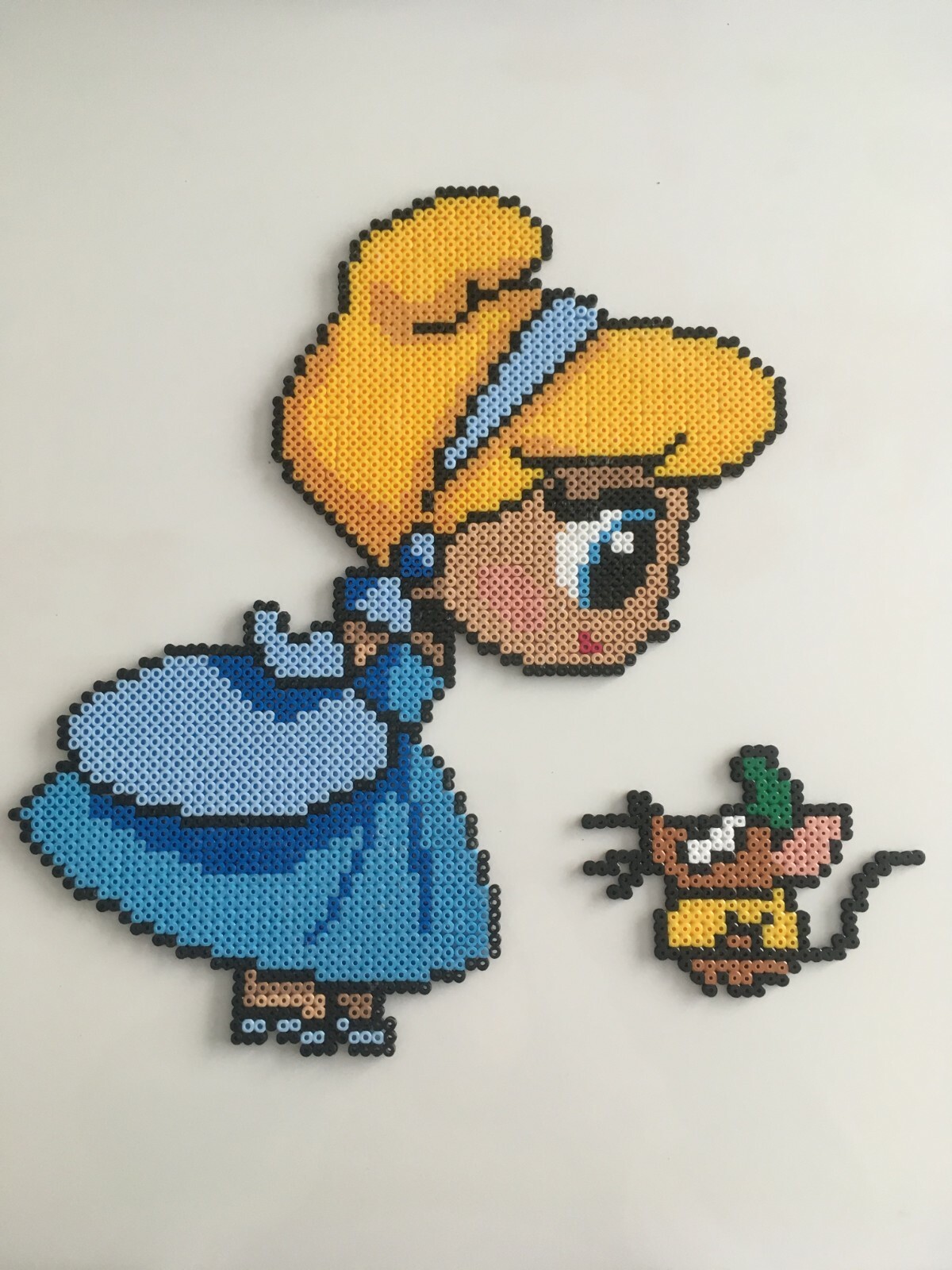 Kit pixel art Princesse Disney Cendrillon et Gus Gus - Idée cadeau perles à repasser