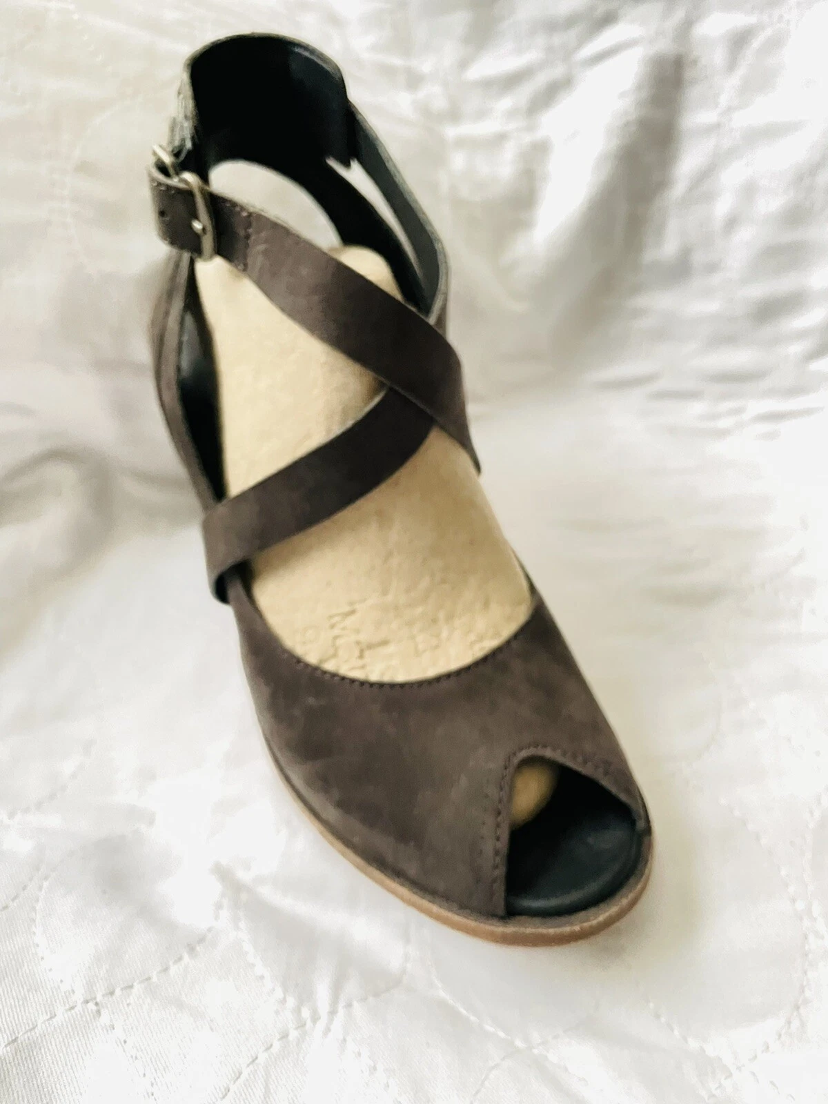 Timberland Boot Company taglia 8 marrone pelle gladiatore punta aperta sandalo tacco boho