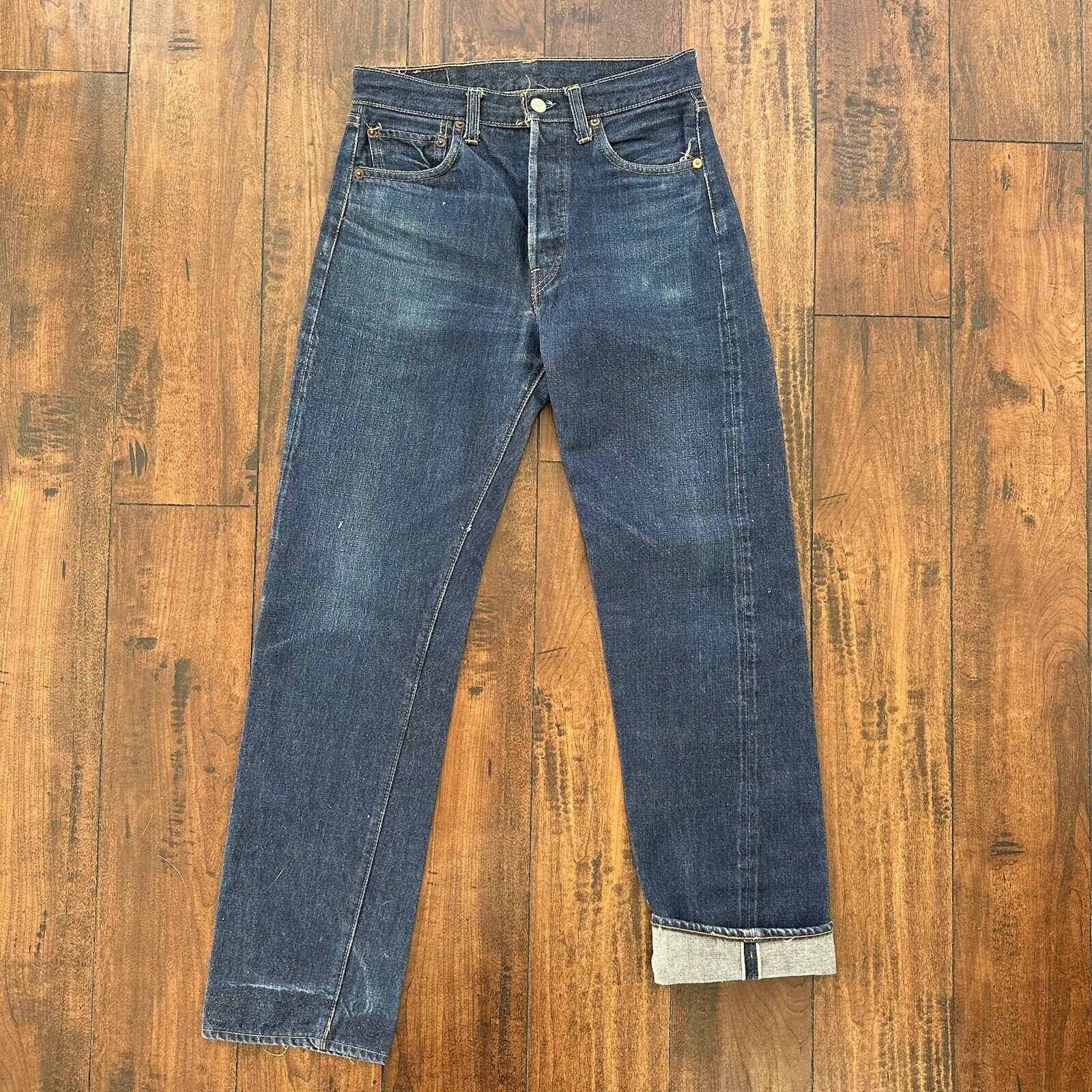 Levis 501 XX Big E True Vintage 60s Redline Selvedge Denim Jeans 1960s DARK  BLUE