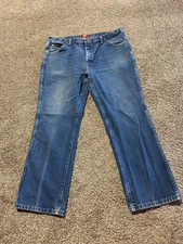 Wrangler 36MWZ Men Jeans Size 40 Blue Denim 40X30 Straight Bootcut 2578 