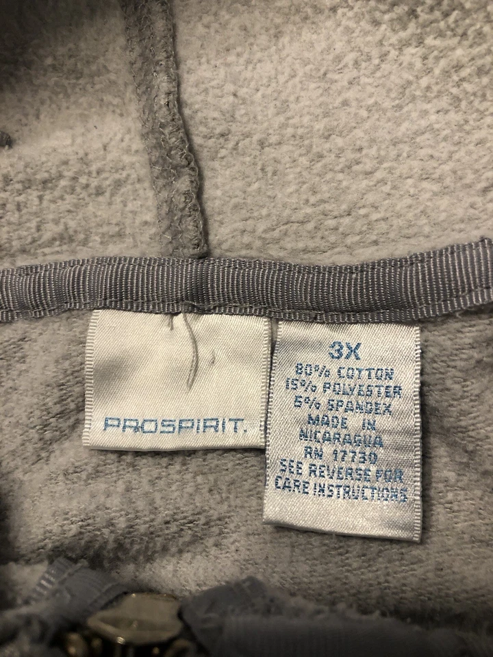 Sudadera con Capucha Pro Spirit De Colección Para Mujer Talla 3X Gris Cremallera Completa Bolsillos Cuadrados Y2K Foto 2 de 4