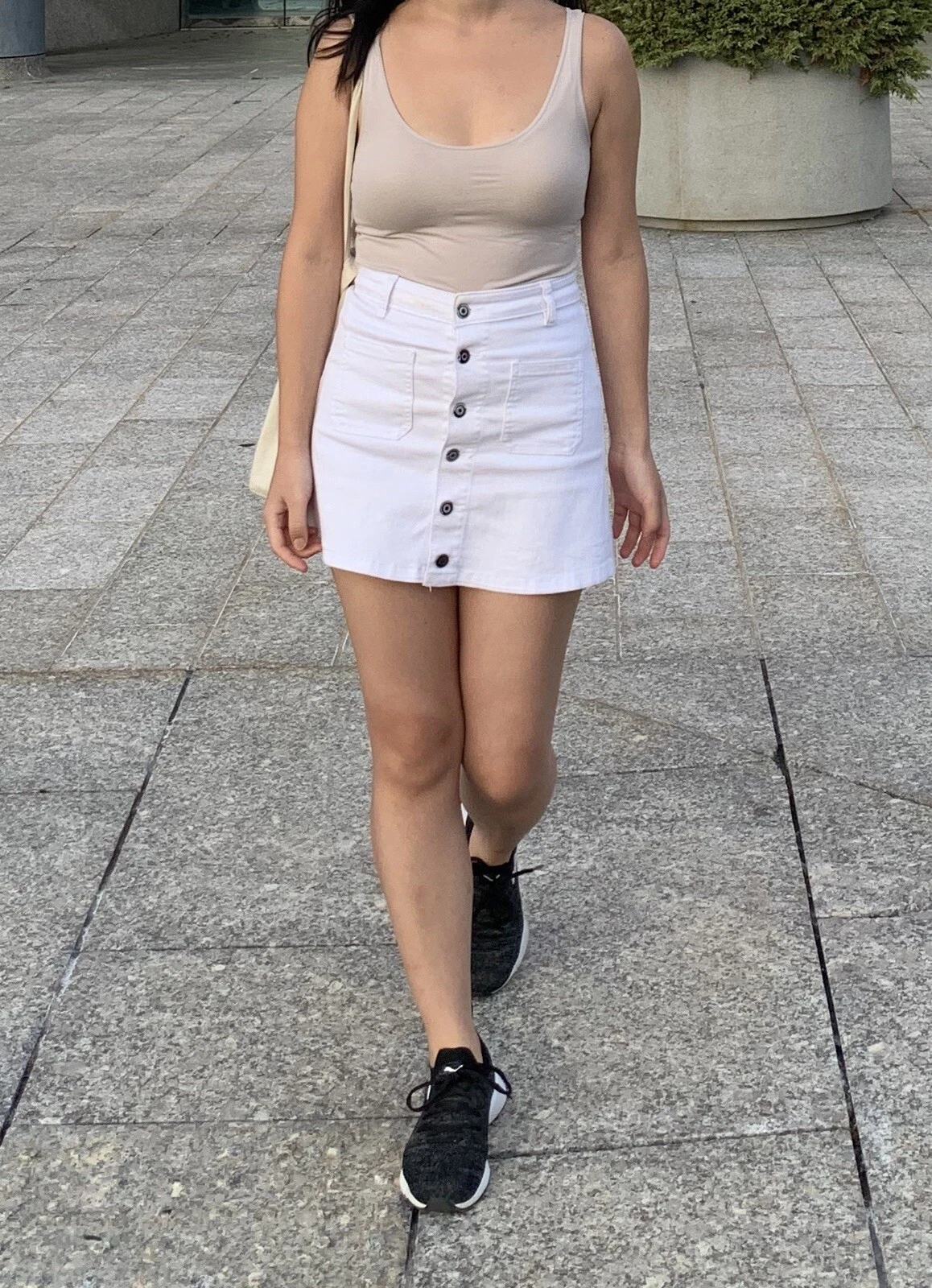 Supre White button up skirt, Size AUS8