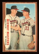 1962 Topps #211 Midway Masters Frank Bolling, Roy McMillan - EX/MT