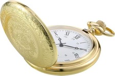 Vintage Pocket Watch Steel Men Watch With Chain For Fathers Day Xmas Present Gol