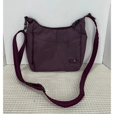 Pacsafe Citysafe 100 GII Crossbody Bag Plum Nylon Travel Security Anti-Theft