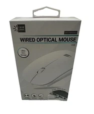 Case Logic Ultra Slim Usb Wired Optical Mouse White - plug & play New