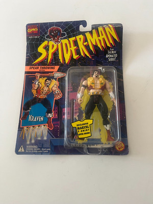 NIB 1994 Toy Biz Marvel Comics Spider-Man Spear Throwing Kraven Action Figure
