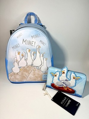 Loungefly Disney Finding Nemo Seagulls Mine Mine Mini Backpack & Wallet NEW!