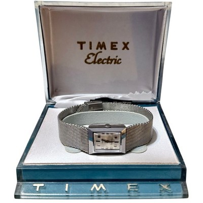 VTG Timex Electric Watch w/ Original Box Stainless Mesh Bracelet Running 1960s