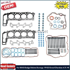 Full Head Gasket Set w/ Bolts For 99-03 Dodge Ram Durango Grand Cherokee 4.7L V8