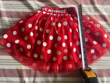 Disney Minnie Mouse Tutu Skirt Girls 3T Pink White Polka Dot Tulle Pull-On