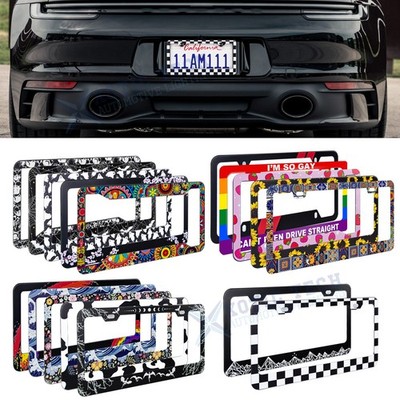 Stylish Metal Universal License Plate Bracket Holder Waterproof Car Accessories