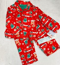 12M Rudolph Red Nose Reindeer 2 piece Flannel pajamas xmas winter