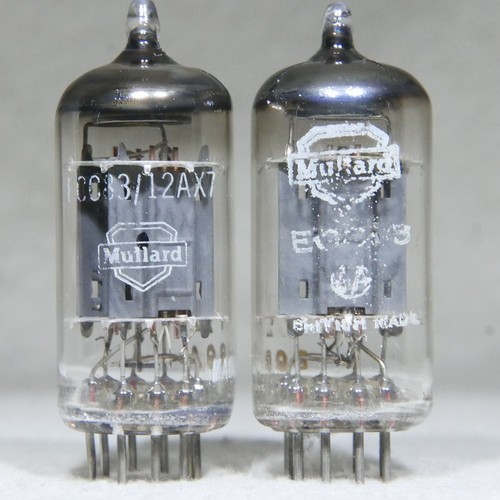 Matched Pair Mullard 12AX7/ECC83 Long Plate Dual Post O-Getter 1959 UK Strong - 第 1/16 張圖片