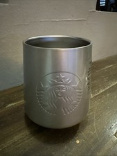 Starbucks Collectible Silver Stainless Insulated  Perfect Pour Latte Cup 12 oz