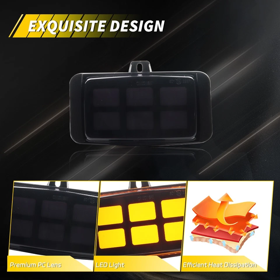 Дымчатые светодиодные передние противотуманные фары с поворотником для 88–99 Chevy C1500 S10 - Изображение 3 из 4