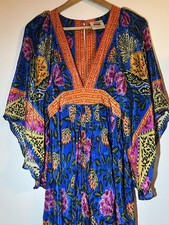 NWOT FARM RIO PINEAPPLE GARDEN CAFTAN MAXI DRESS SIZE XXS