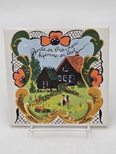 Bergquist Norwegian Ceramic Trivet Away Is Good But Home Is Best Scandinavian